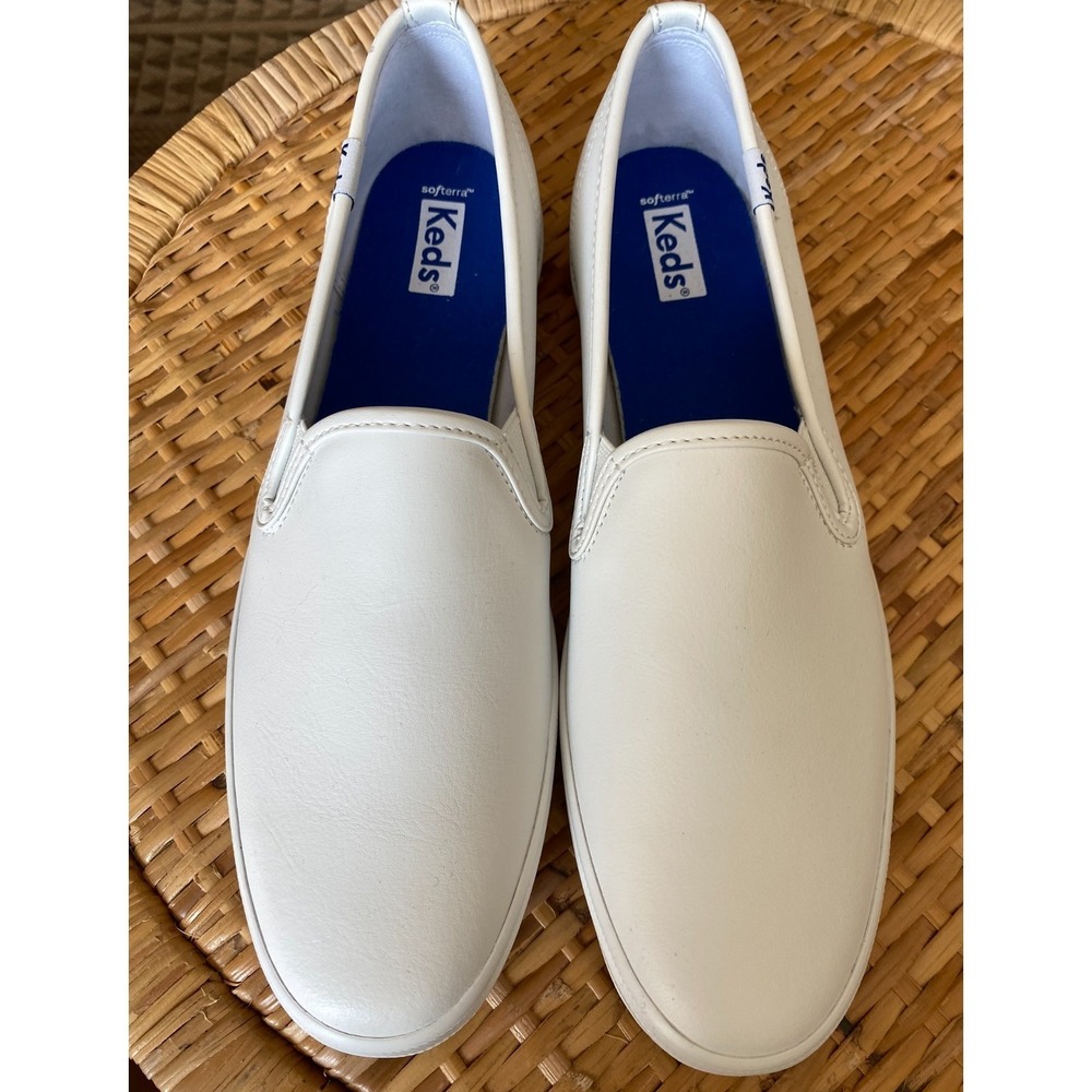Keds Champion Leather Slip On White Women Sneakers Casual Shoes Size 9.5 WH48600